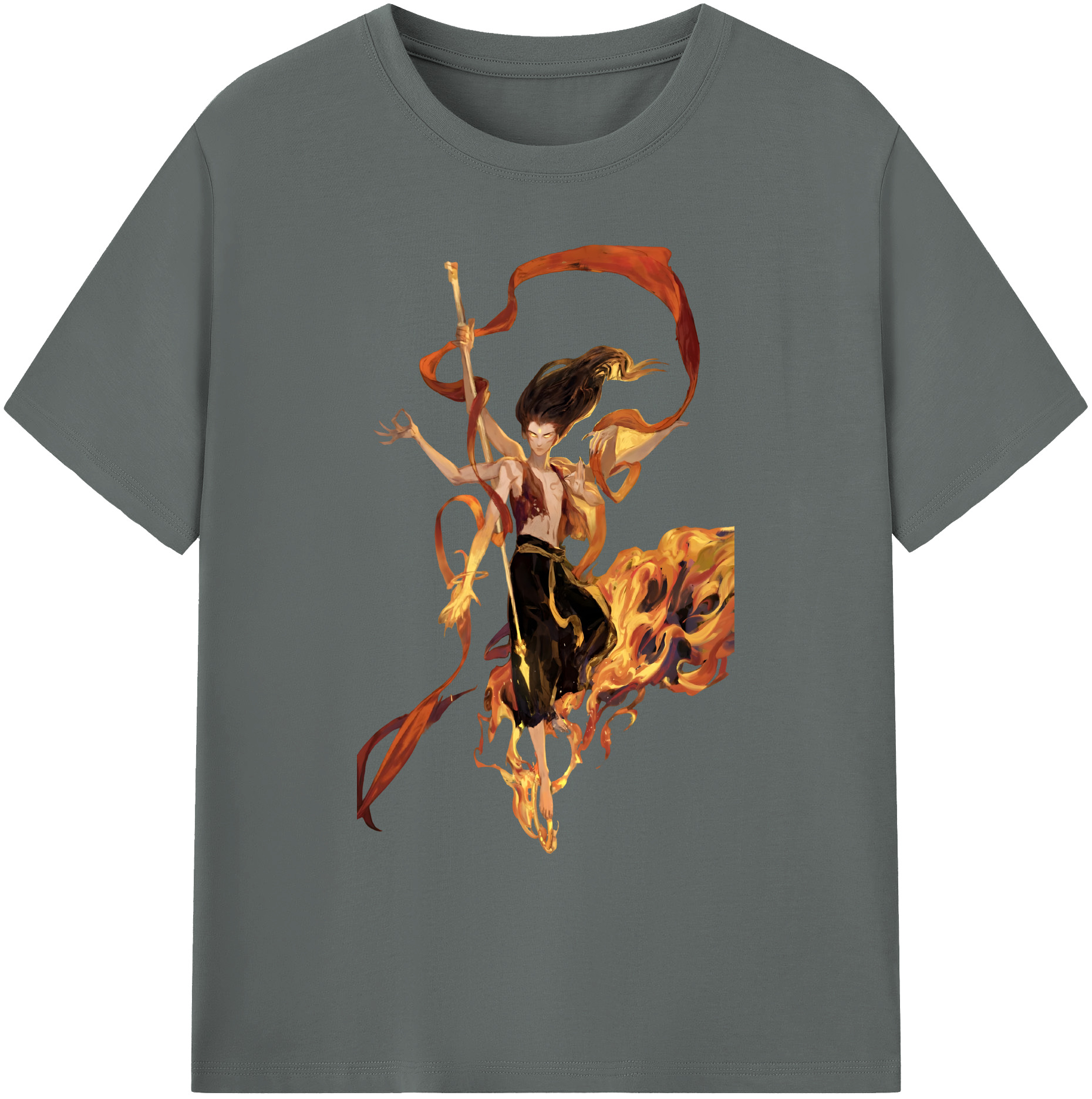 （画像用） Ne Zha 2 ナタ 魔童の大暴れ 綿100％ メンズ半袖Tシャツ｜肌触りやわらか＆通気性